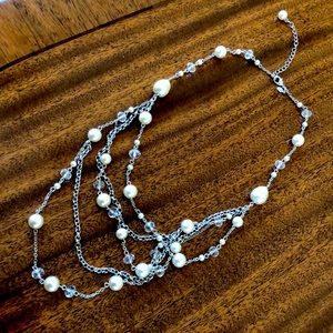 Premier Design bridal collection crystal and pearl multistrand necklace